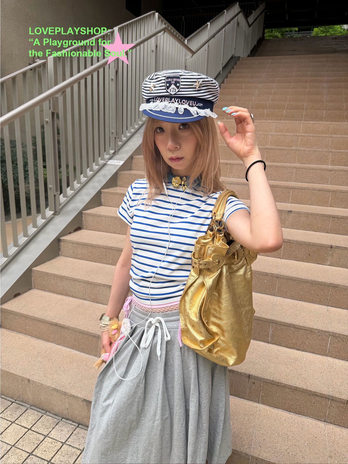 loveplayshop - Classic Striped Cotton Fitted T-Shirt shirt loveplay