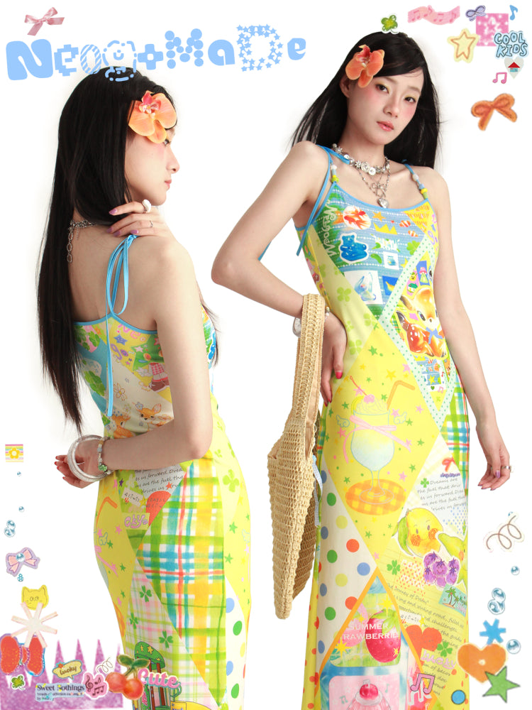 NeogoMade Bunny & Deer Dress | Harajuku Sweet Reversible Beaded Strap Dress dress NeogoMade