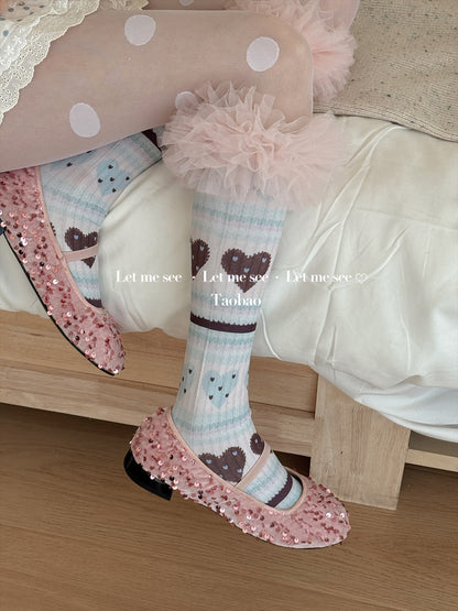 LET ME SEE - Heart Polka Dot Lace Socks socks let me see