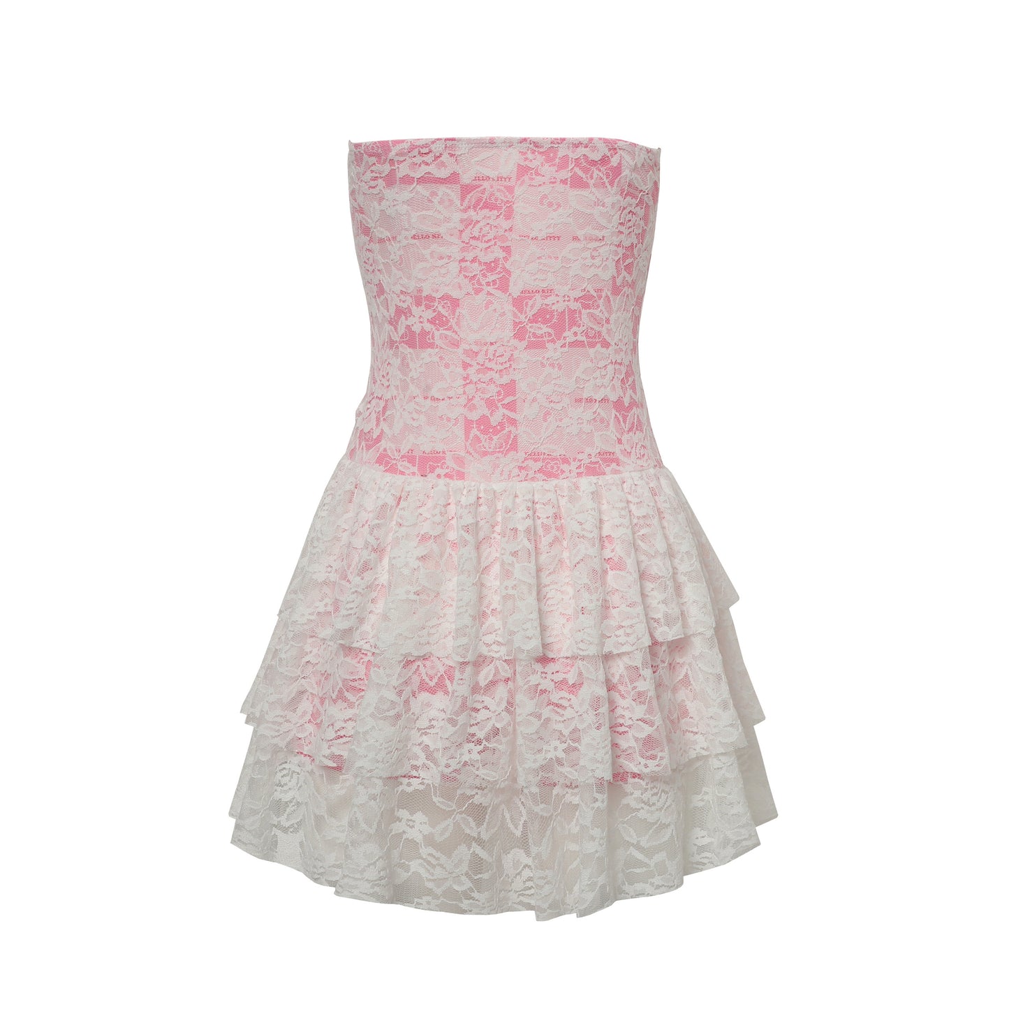BlackBerry – Girly Pink Lace Tube Dress dress BlackBerry