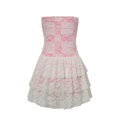 BlackBerry – Girly Pink Lace Tube Dress dress BlackBerry
