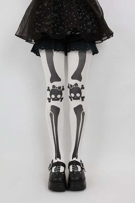 NIHON KIDS - Gothic Pink Princess Skeleton Tights tights NIHON KIDS