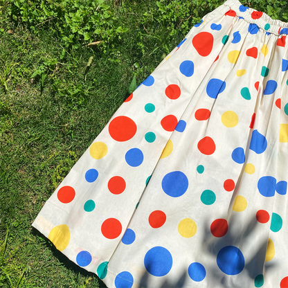 Toothshop - Rainbow Polka Dot A-Line Skirt skirt toothshop
