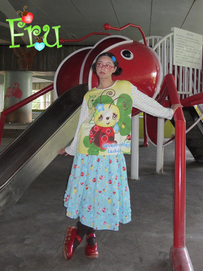 FruFru - Kawaii Long Sleeve Tee Beetle Print Casual Loose shirt frufru
