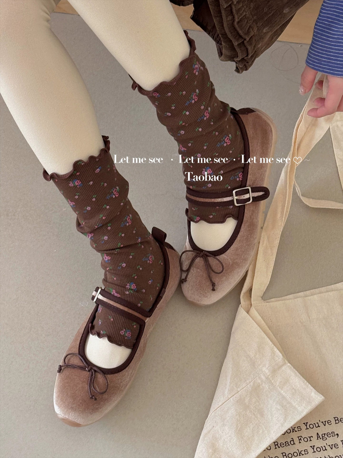 LET ME SEE - Floral Ruffle Footless Socks socks let me see