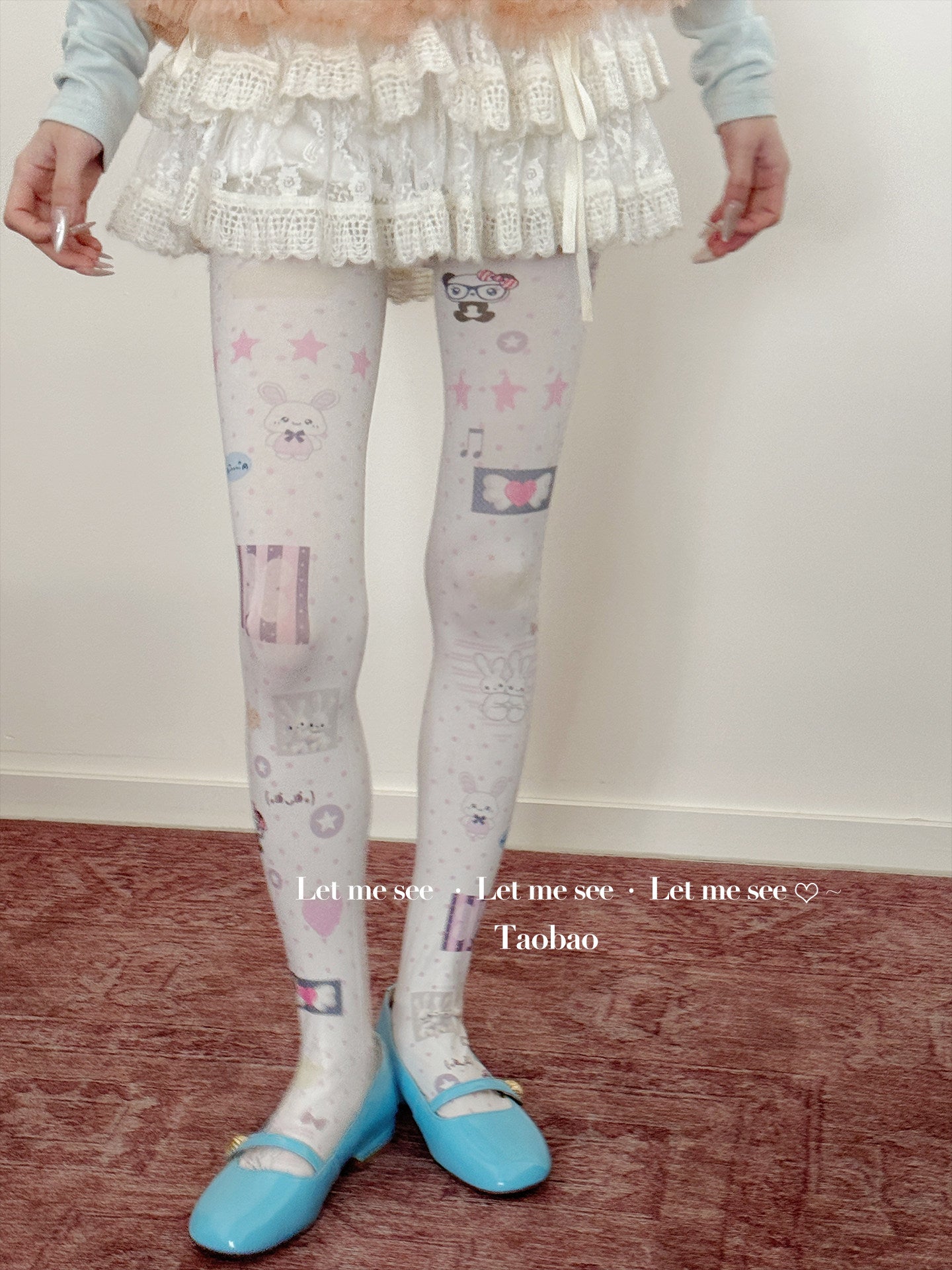 LET ME SEE - Cute Cartoon Printed Tights tights let me see