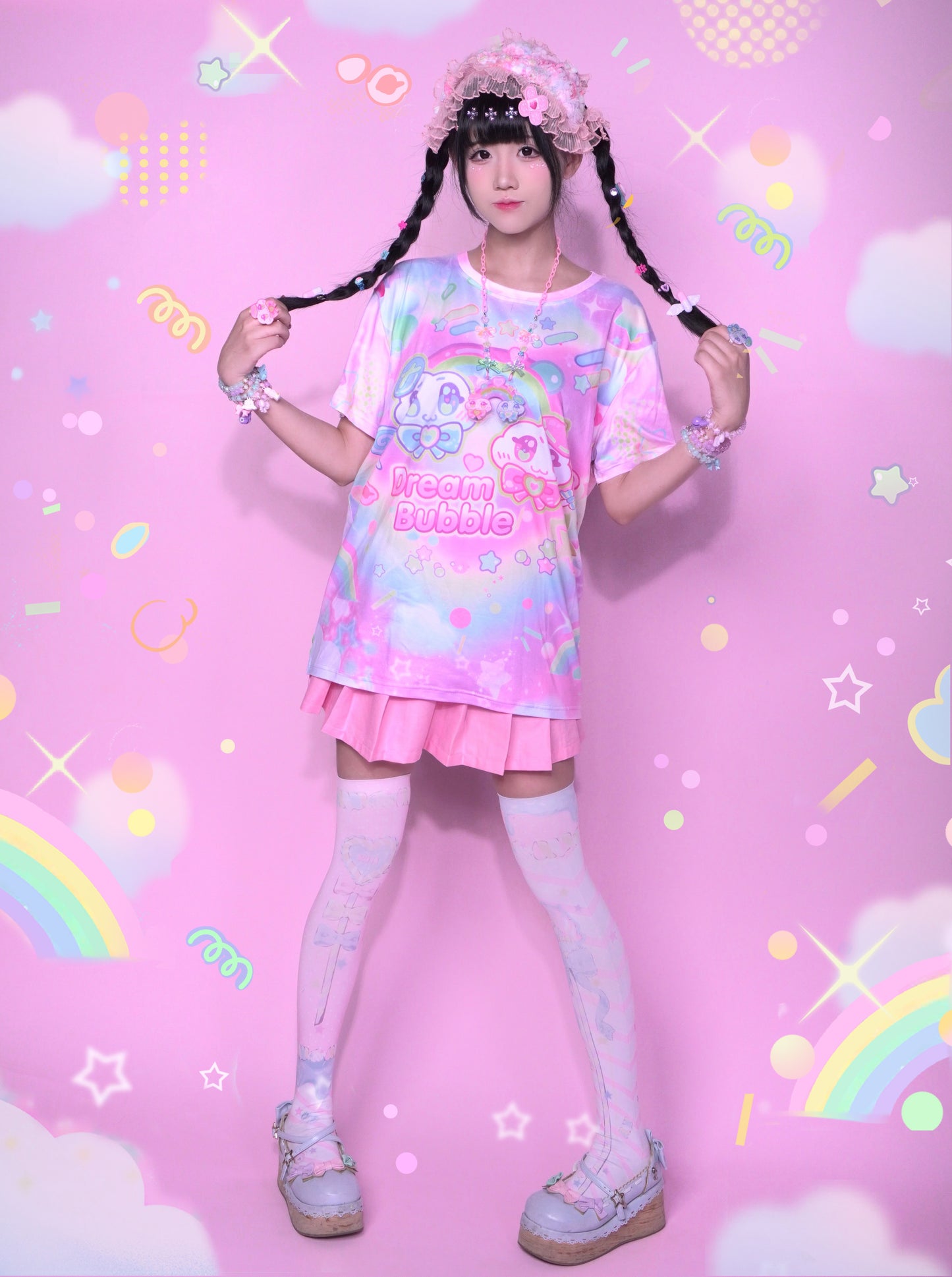 Dream Bubble – Decora Fairycore Pastel Print Modal T-Shirt tshirt Dream Bubble