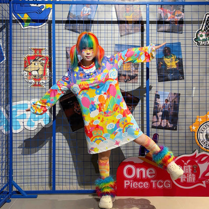 Rainbow Universe RUX - Rainbow Decora Puff Sleeve Dress set Rainbow Universe RUX