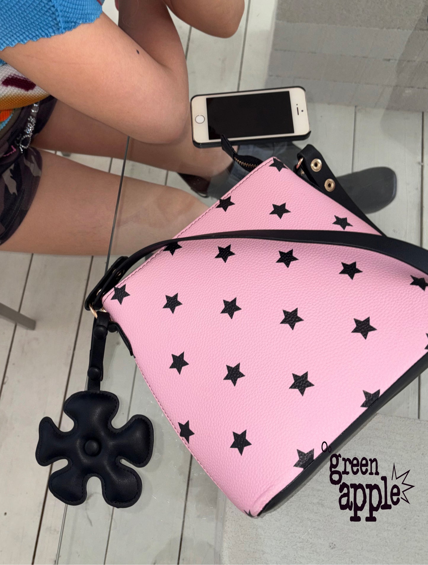 Oogreenapple - Pink Star Y2K Bucket Bag bag Oogreenapple