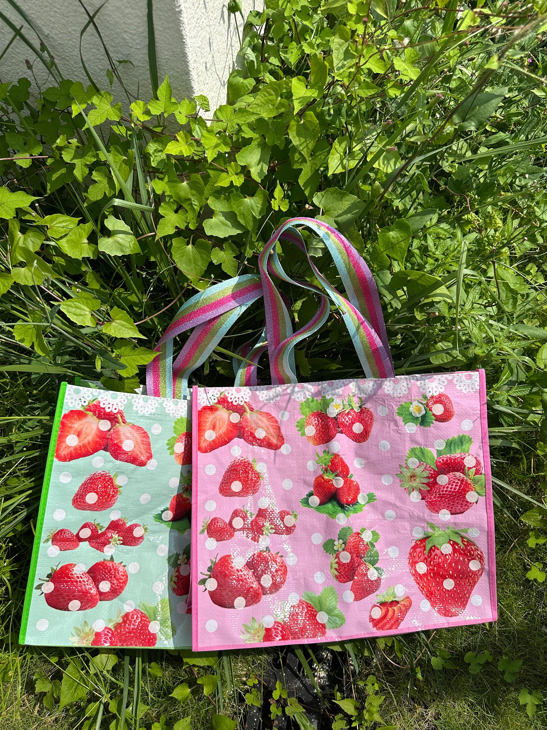 FRUITS - Strawberry Polka Dot Tote Bag | Kawaii Japanese Shoulder Bag bag Fruits