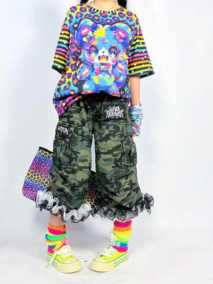 LEERROO - Decora Kei Rainbow Stripe Knit Leg Warmers leg warmmers Leerroo