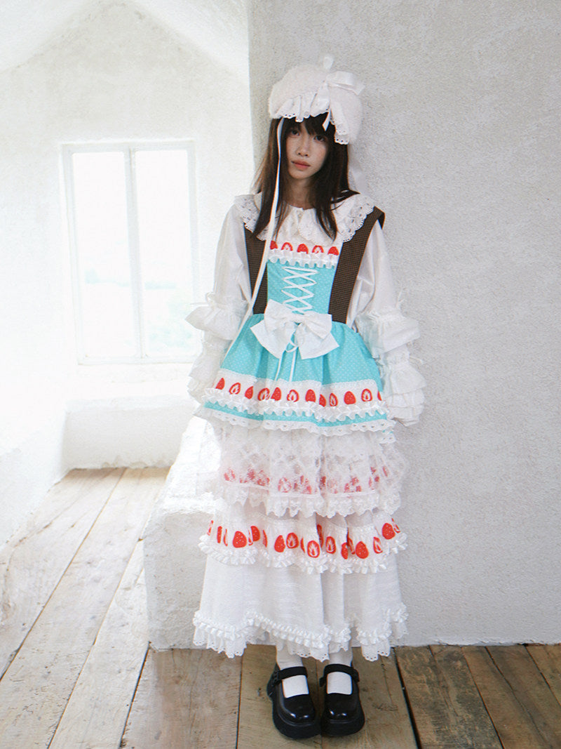 Daytoday Everyday Institute - Strawberry Bow Wing Dress dress daytoday everyday institute