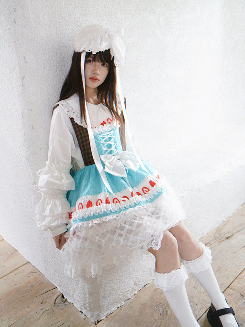 Daytoday Everyday Institute - Strawberry Bow Wing Dress dress daytoday everyday institute