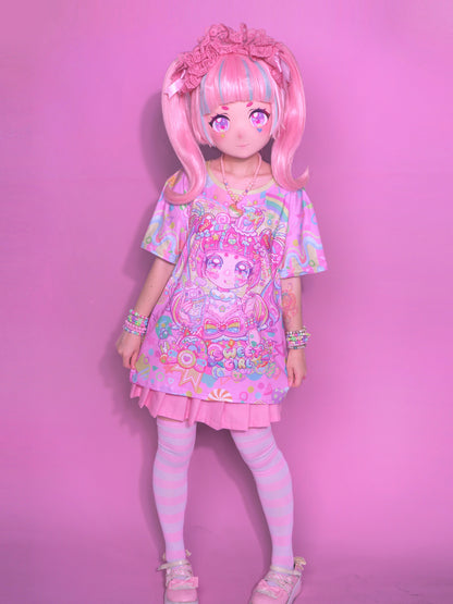 Dream Bubble - Decora Kei T-shirt Pink Candy Girl T-shirt shirt Dream Bubble
