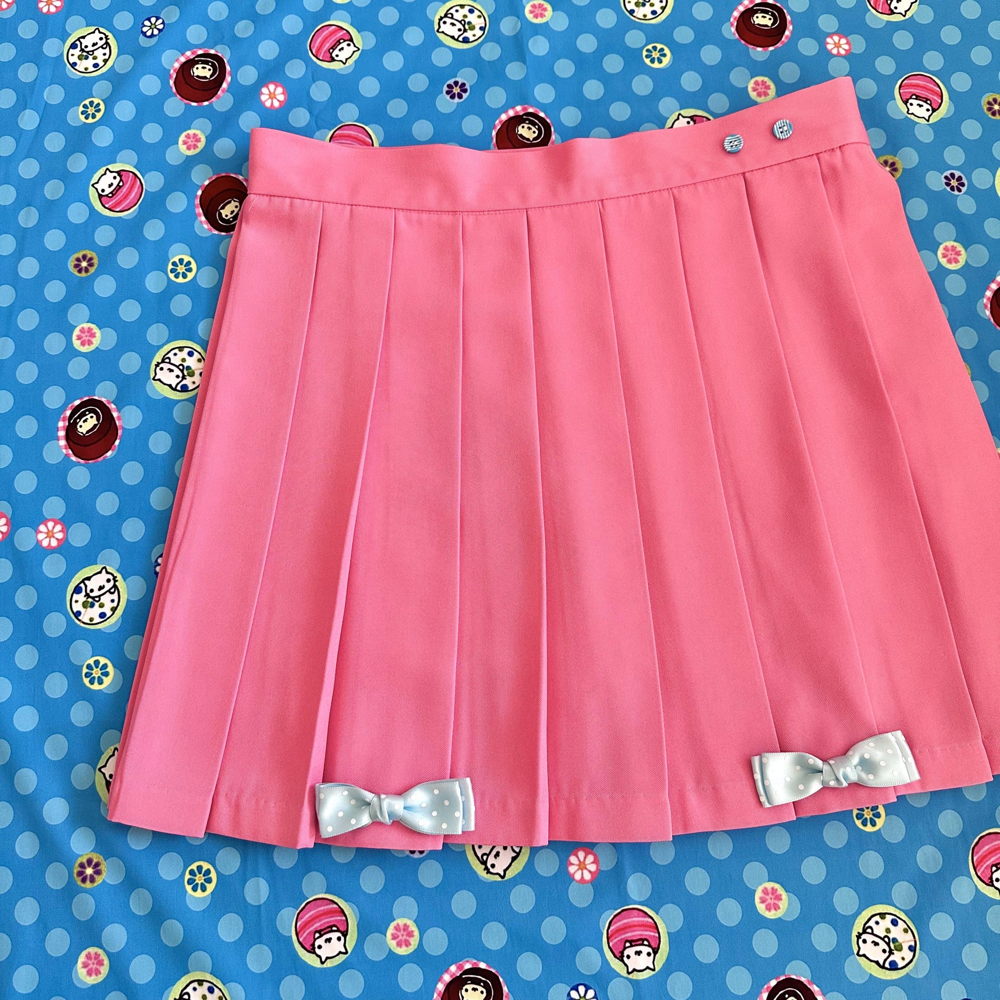 Bodytalk - Bow Pleated Mini Skirt | Kawaii Japanese Girly Harajuku Skirt skirt bodytalk