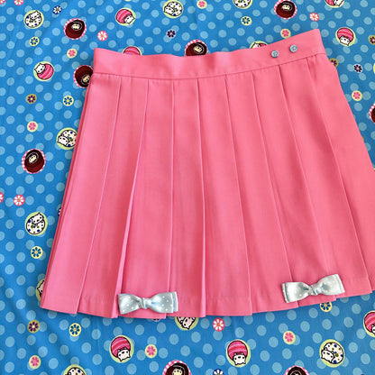 Bodytalk - Bow Pleated Mini Skirt | Kawaii Japanese Girly Harajuku Skirt skirt bodytalk
