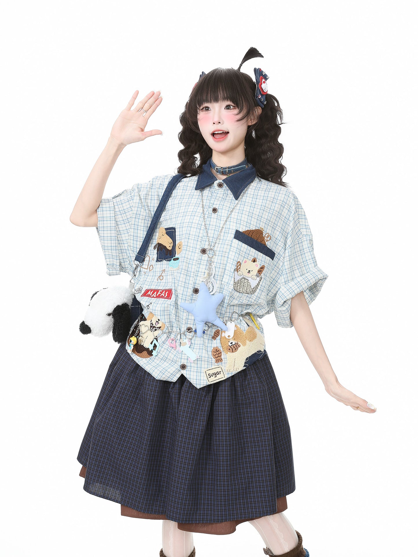 Languid Park - Puppy Plaid Polo Shirt shirt Languid Park