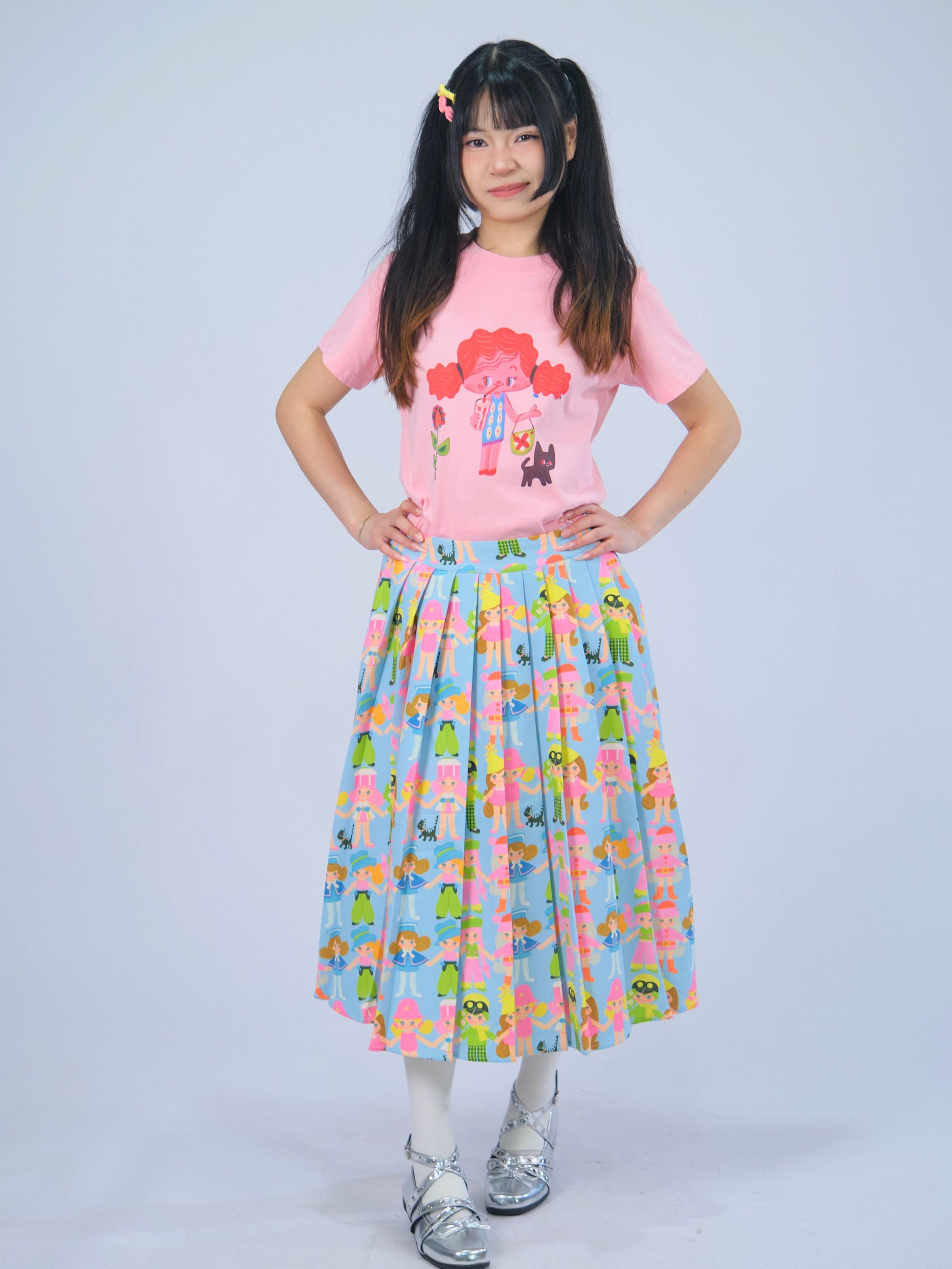 MeowMeow Bug- Kidcore Print Pleated Skirt skirt MeowMeow Bug