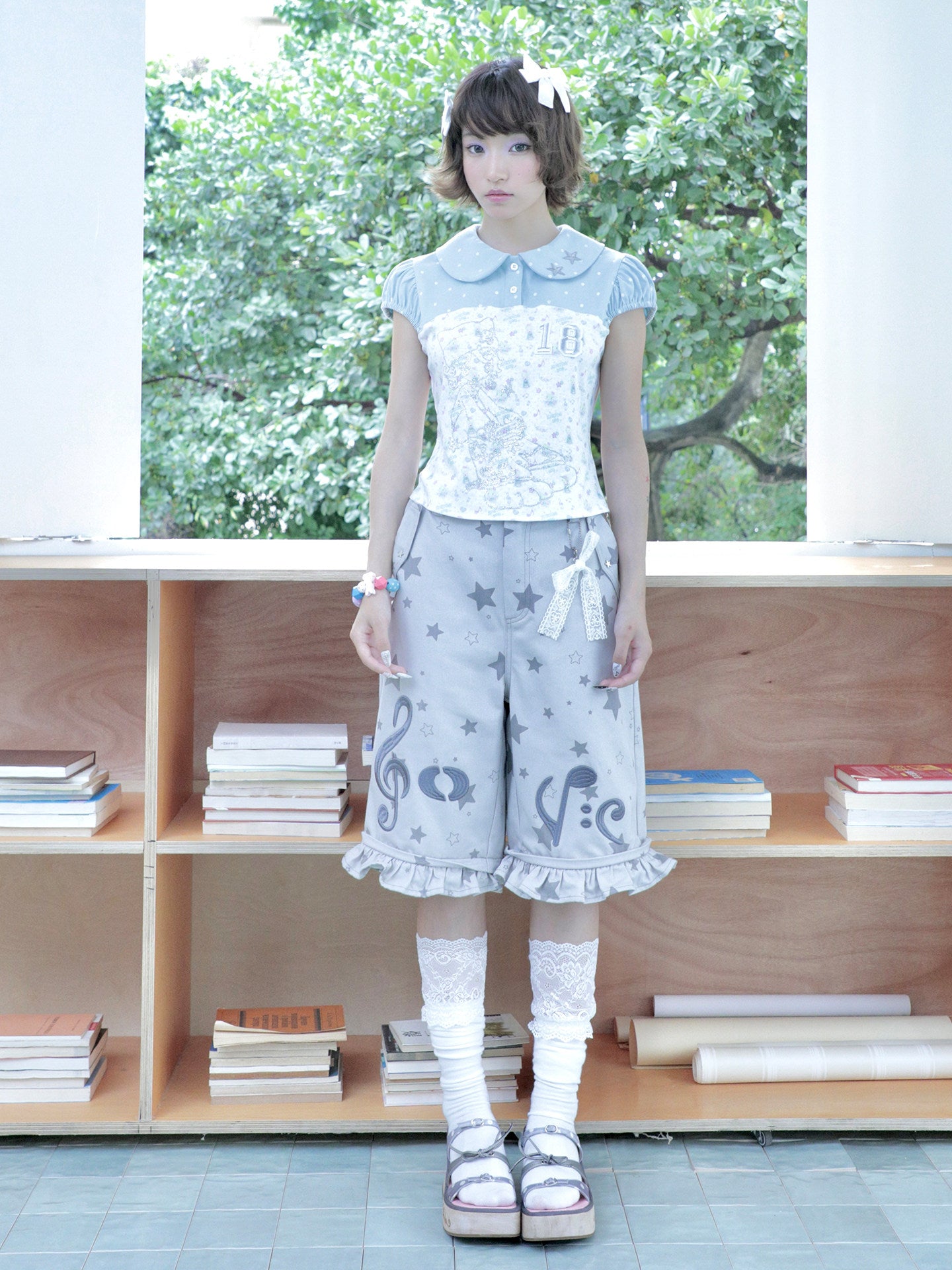 Hashtag DDD - French Doll Collar Puff Sleeve Tee tee Hashtag DDD