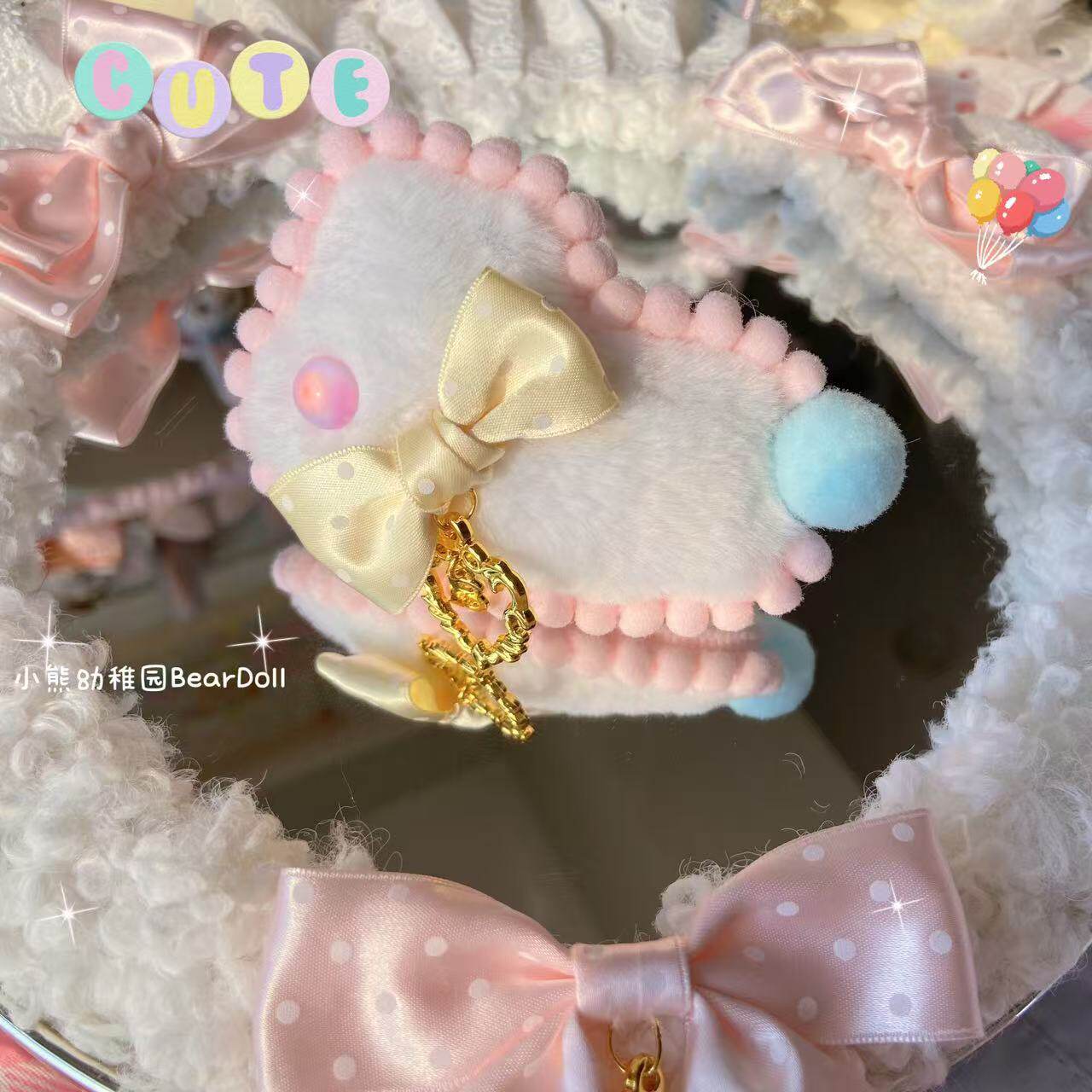 Bear Doll - Kawaii Fluffy Bunny Bow Hair Clip hair clip Bear Doll