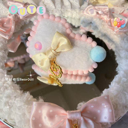 Bear Doll - Kawaii Fluffy Bunny Bow Hair Clip hair clip Bear Doll