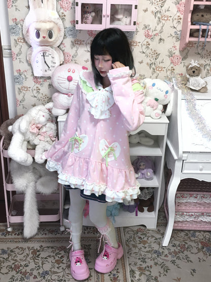Three Poisons - Pink Bunny Ear Zip-Up Hoodie hoodie Three Poisons