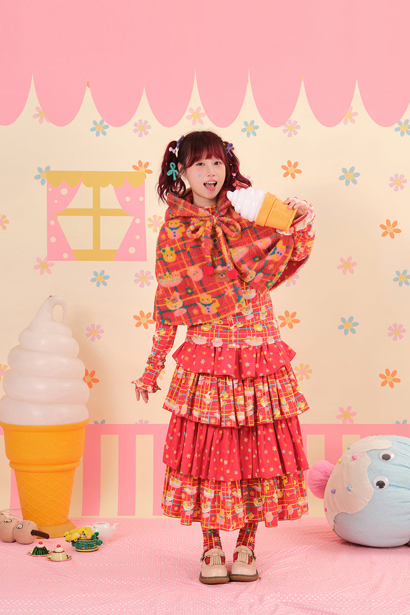 NIKKOU - Kawaii Two-Tone Cake Skirt Lolita skirt Nikkou home