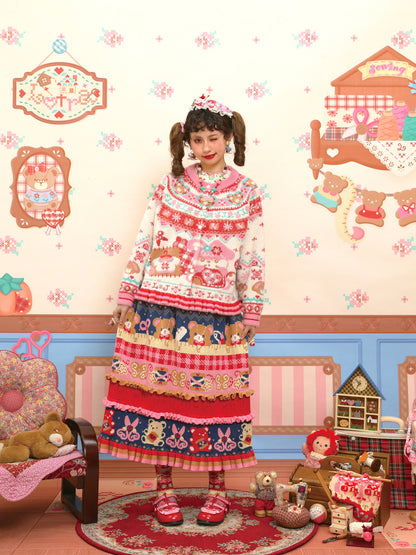 Lutra Jump - Decora Colorblock Knit Skirt skirt Lutra Jump