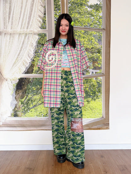 bunnybunnygun - Oversized Plaid Shirt shirt bunnybunnygun
