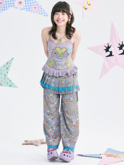 tntntutu - Lavender Glitter Ruffle Halter Knit Top camisole tntntutu