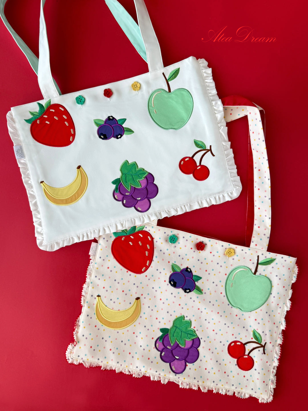 Ate a Dream - Retro Fruit Embroidered Shoulder Bag bag Ate a Dream