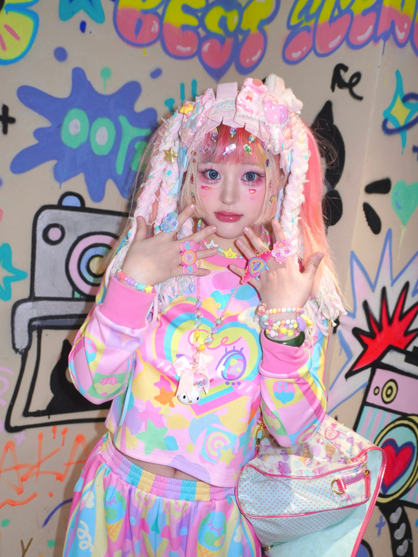 Dream Bubble - Pastel Heart Streetwear Lounge Set set Dream Bubble