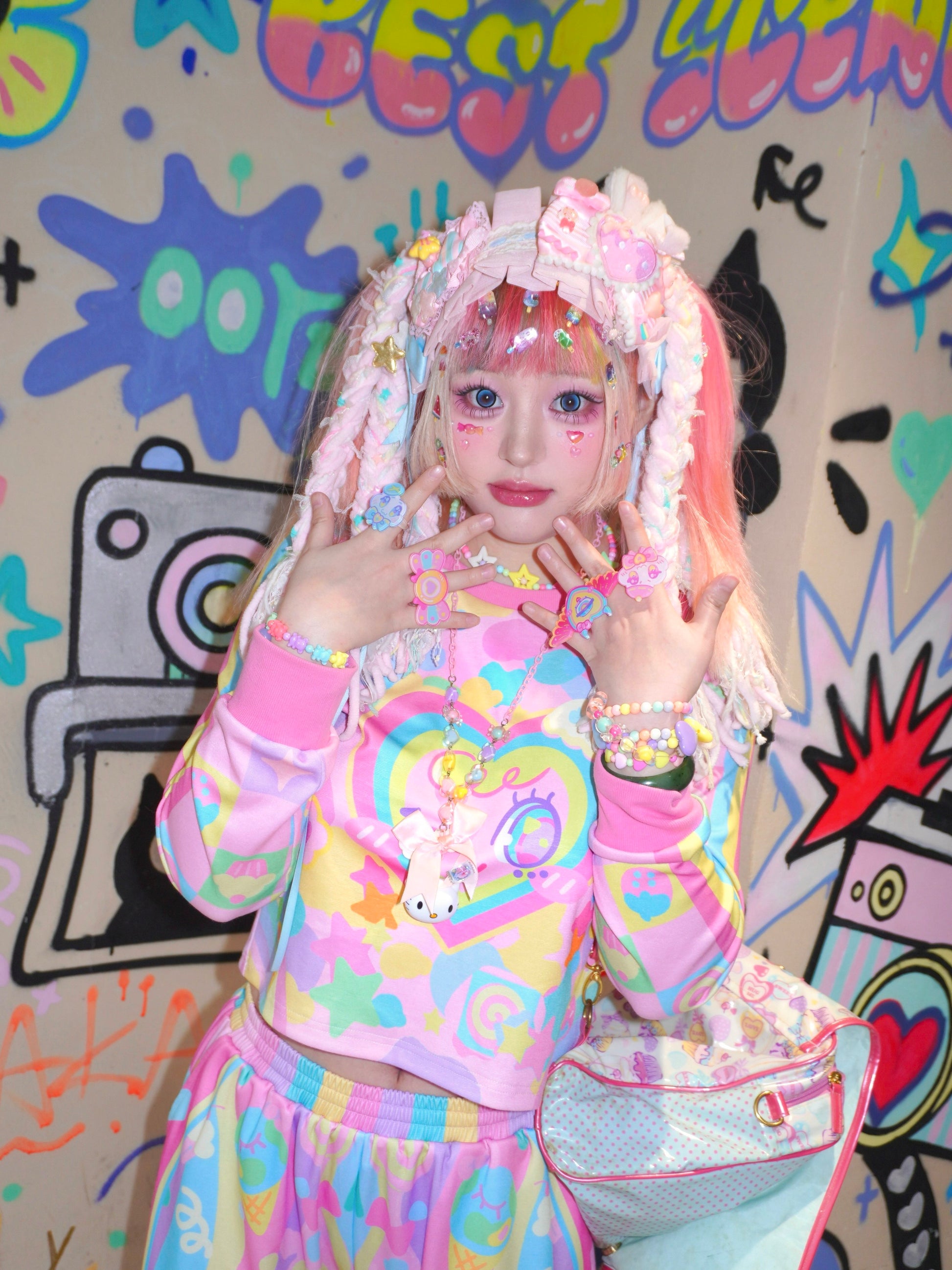 Dream Bubble - Pastel Heart Streetwear Lounge Set set Dream Bubble