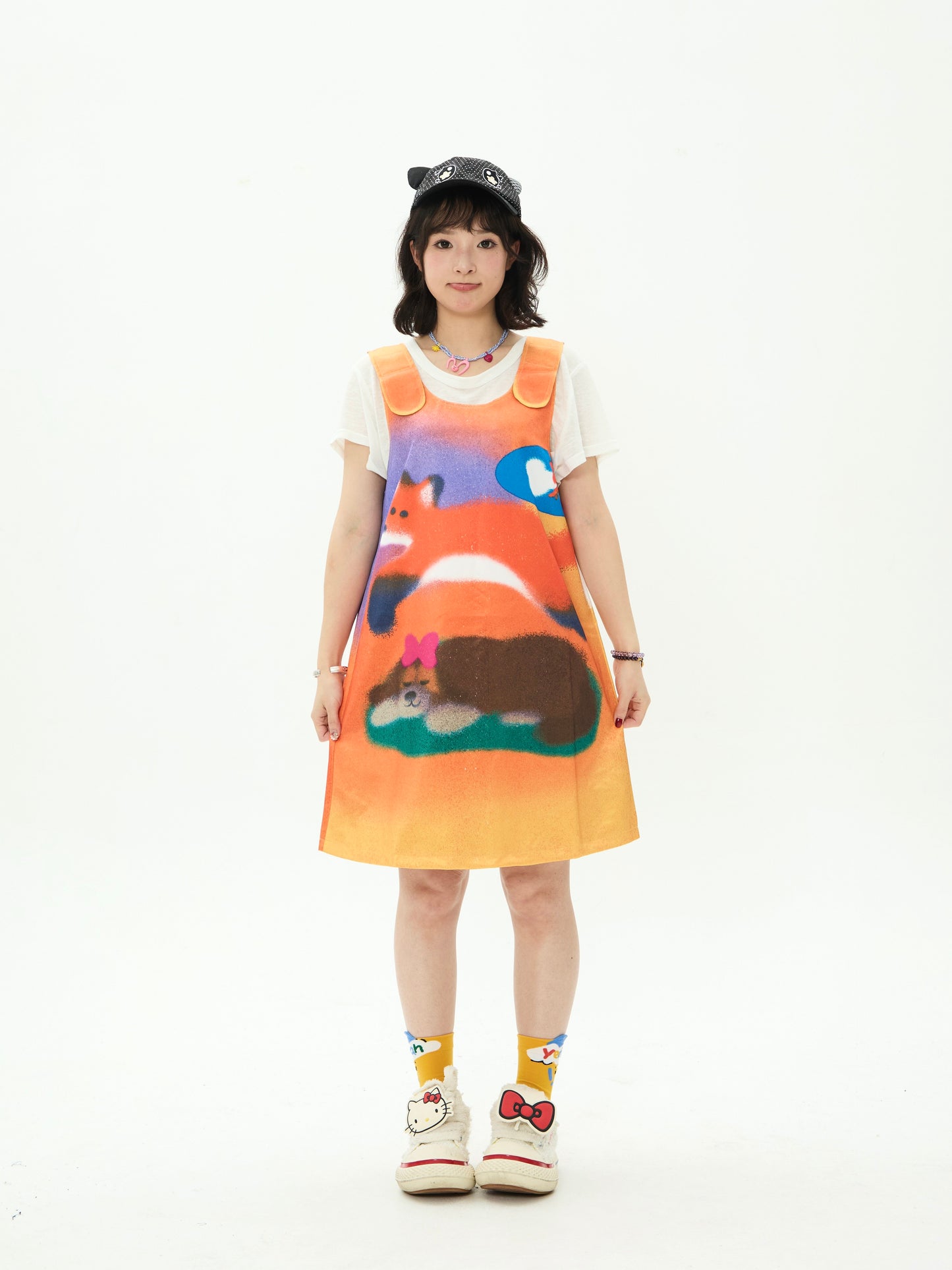 Robootoo - Fox Print Oversized Cami Dress dress Robootoo