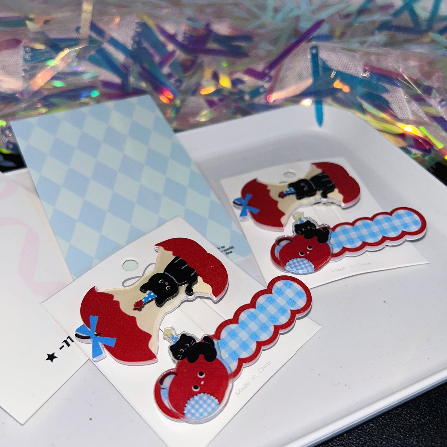 Strangelab - Y2K Hair Clip Cat Bug Apple Acrylic Clips hair clip strangelab