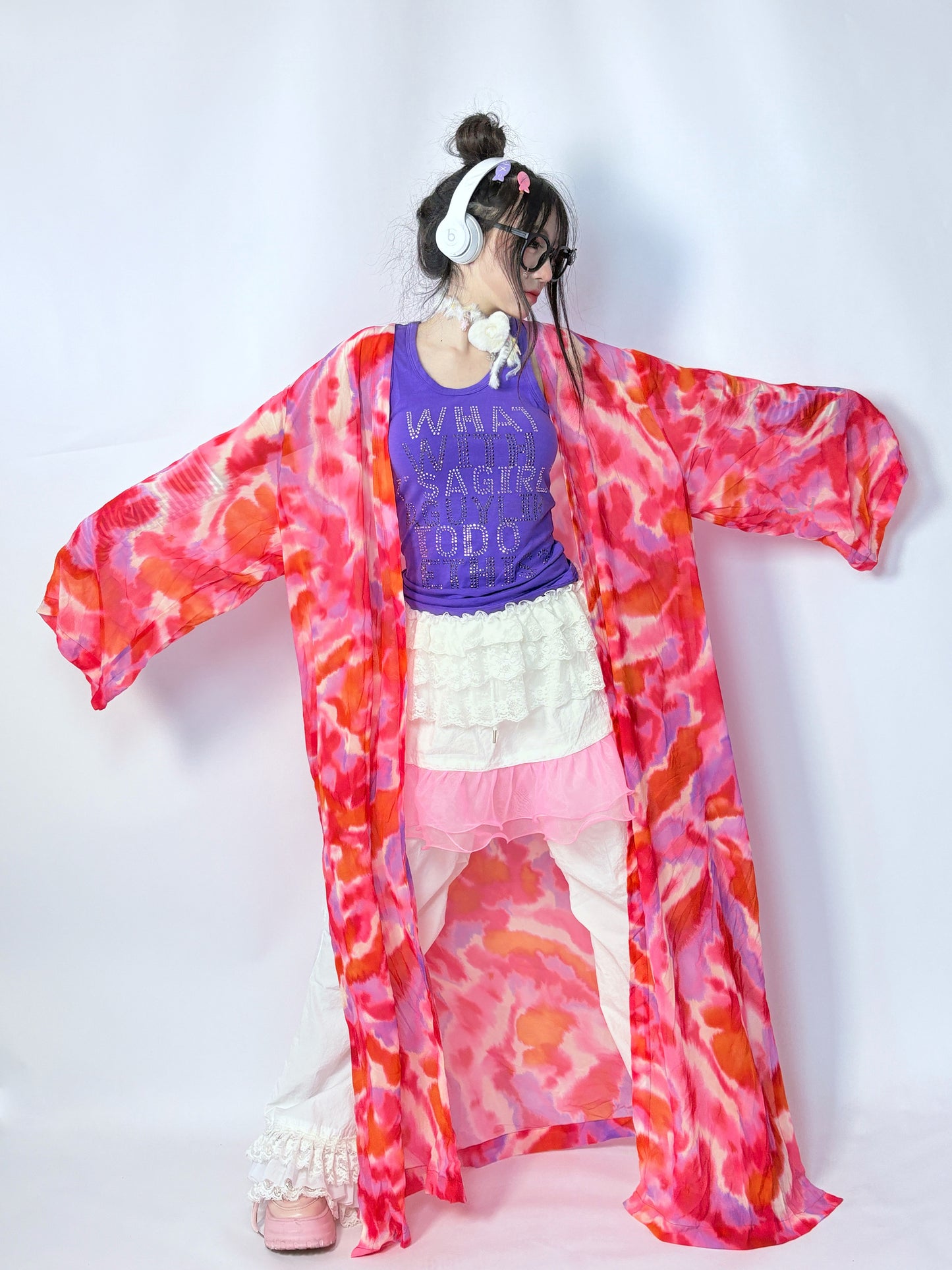 LEERROO Summer Sheer Print Jacket | Harajuku Colorful Chiffon Sun Coat shirt Leerroo