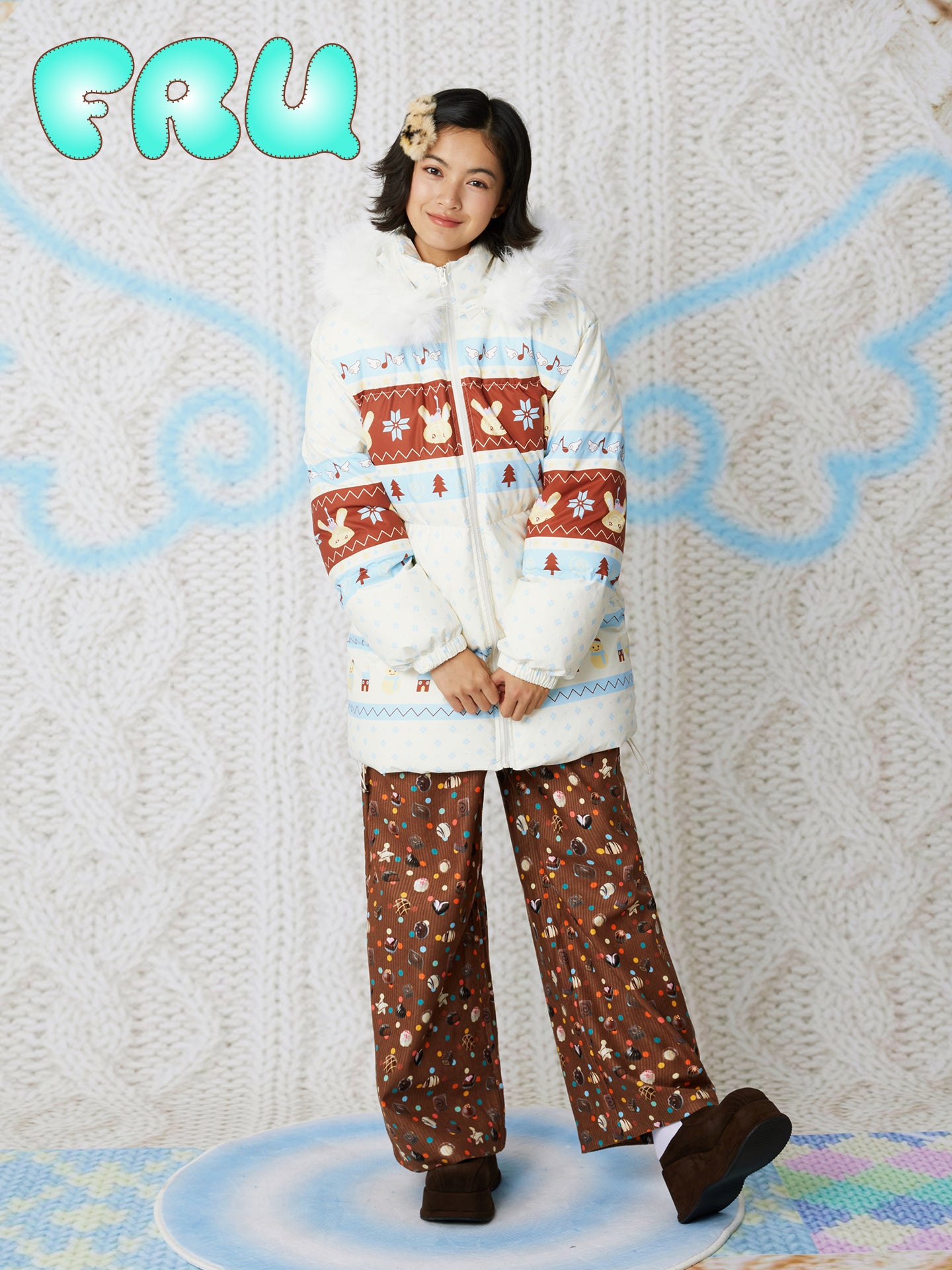 frufru - Kawaii Candy Print Corduroy Pants pants frufru