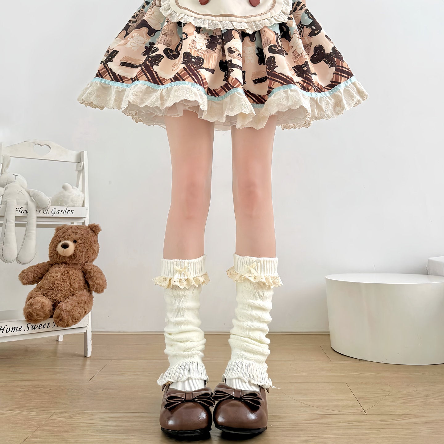 2 Bears - Kawaii Lace Bow Leg Warmers leg warmmers 2 bears