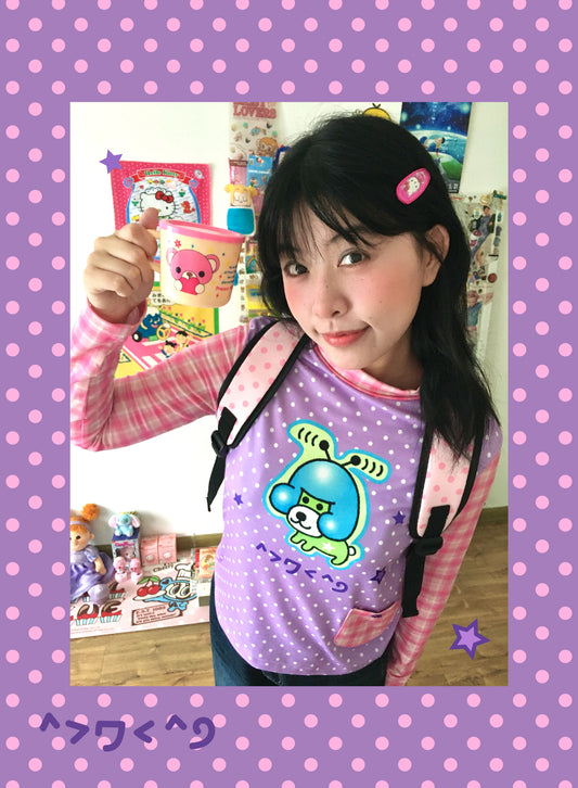 BodyTalk - Y2K Kawaii Polka Dot Print Top shirt bodytalk