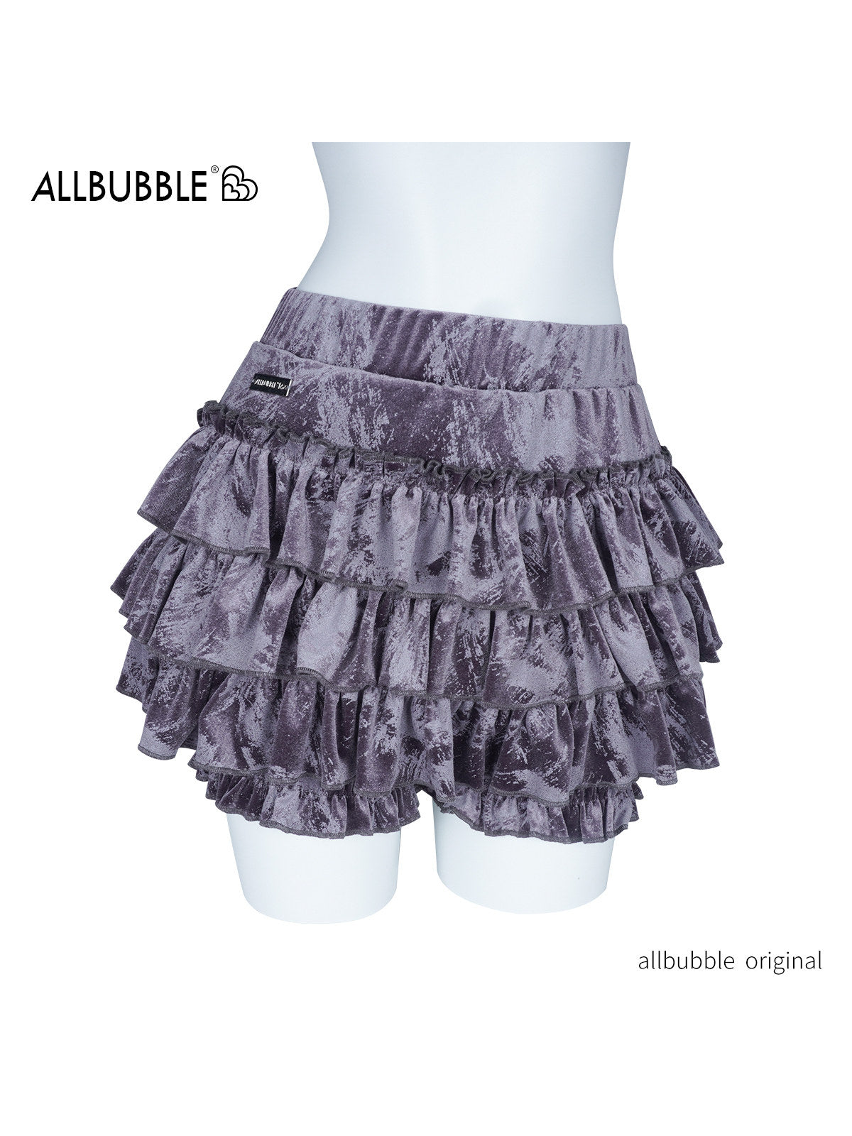 Allbubble - Black Velvet Layered Skort skirt Allbubble