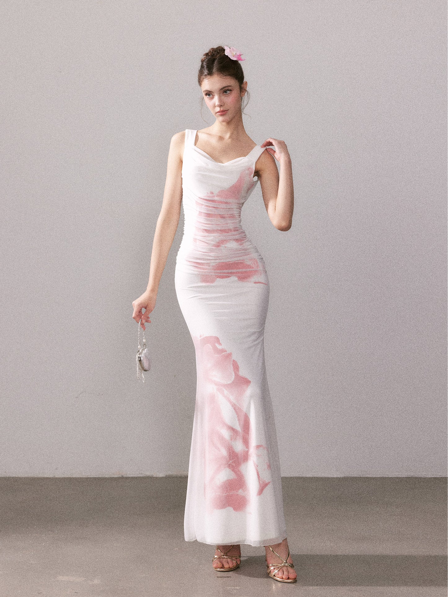 YZZI HE - Cold Rose Mesh Mermaid Dress dress YZZI HE