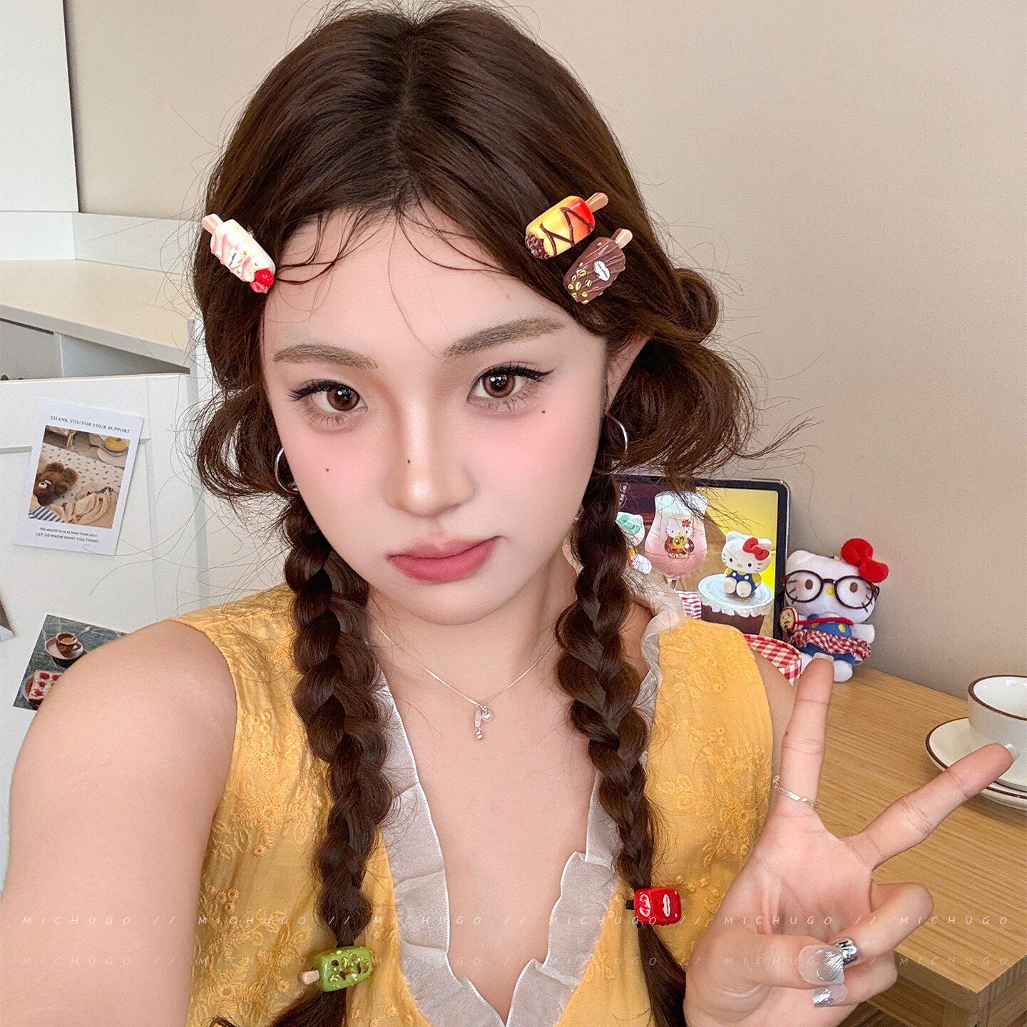 Ice Cream Cartoon Hair Clips hair clip none
