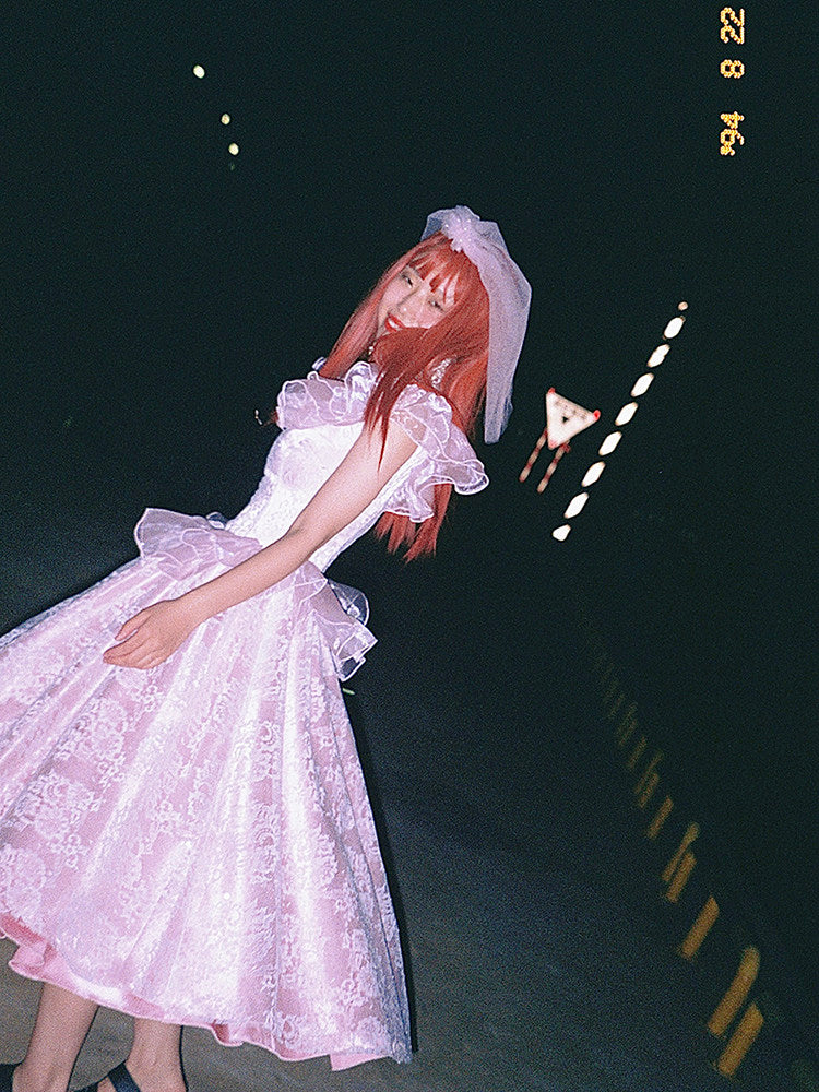 Nanjun Vintage - Pink Showa Antique Bridal Gown dress Nanjun Vintage