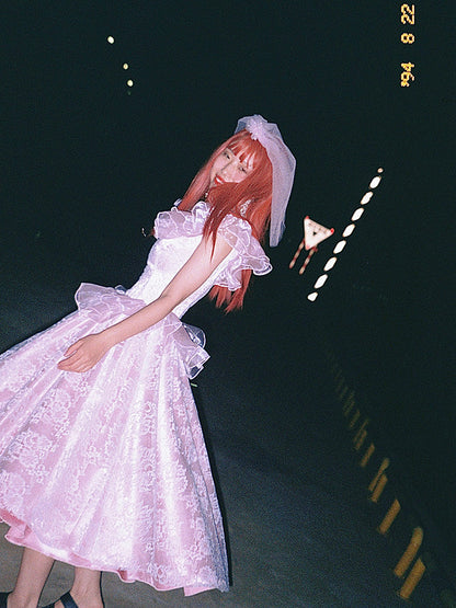 Nanjun Vintage - Pink Showa Antique Bridal Gown dress Nanjun Vintage