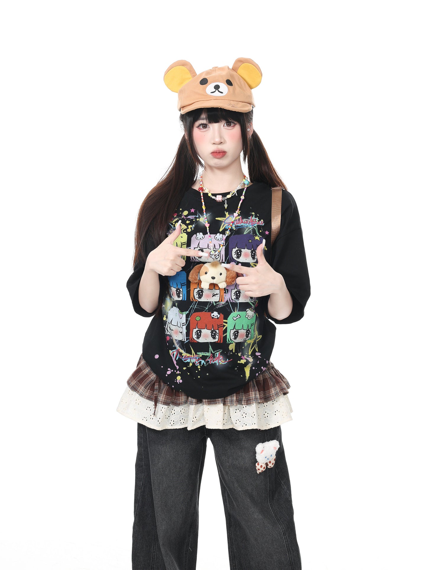 Languid Park - Black/White Drop Shoulder Tee tshirt Languid Park
