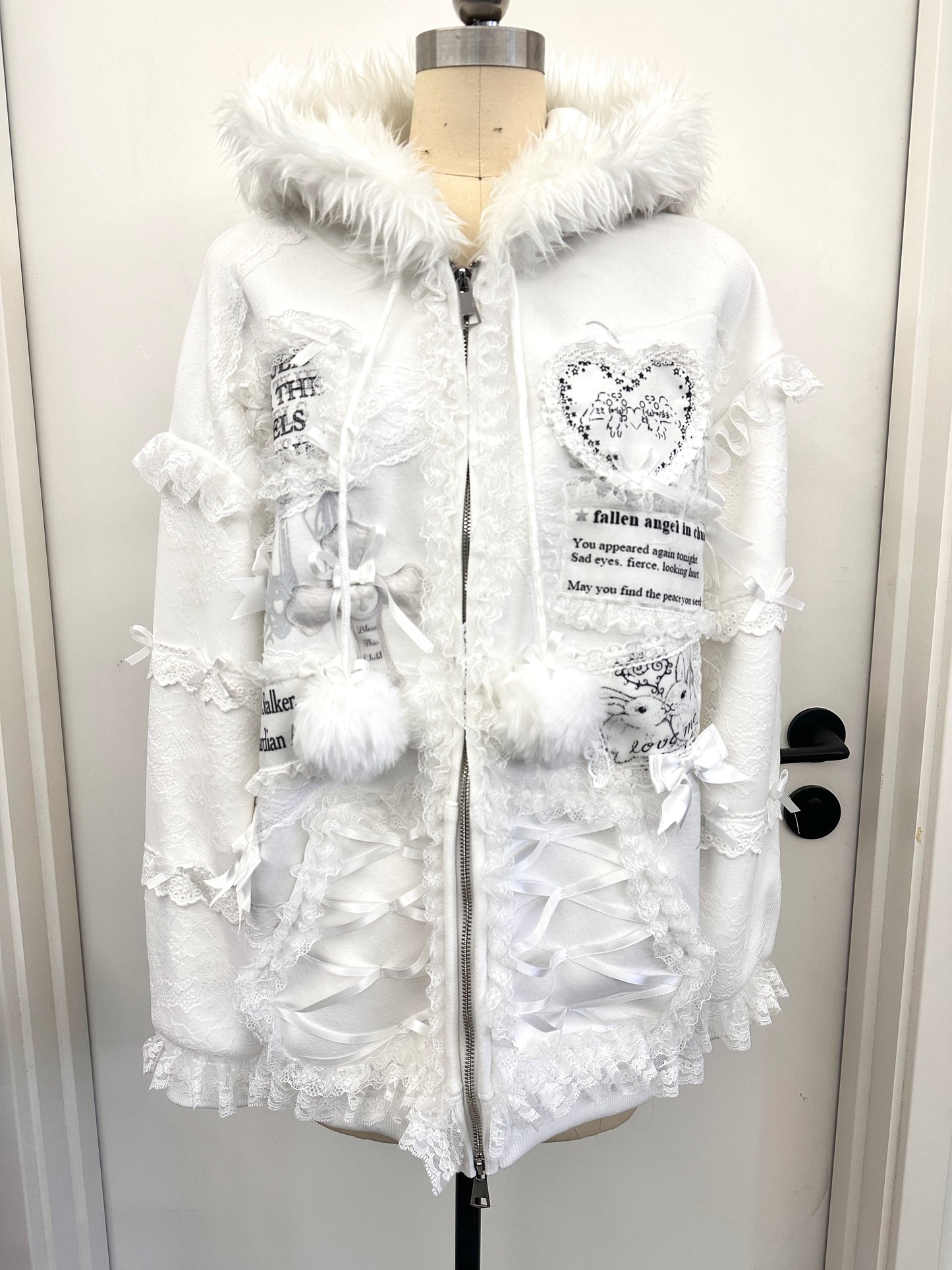 RedDevil - Harajuku Kawaii Lace Fleece Hoodie coat Red Devil