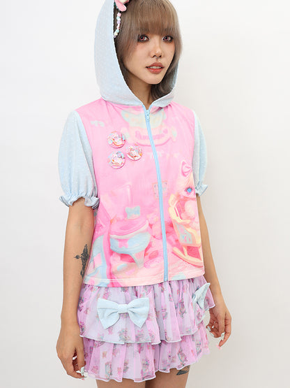 NIHON KIDS - Decora Kei Kitty Lantern Sleeve Top blouse NIHON KIDS
