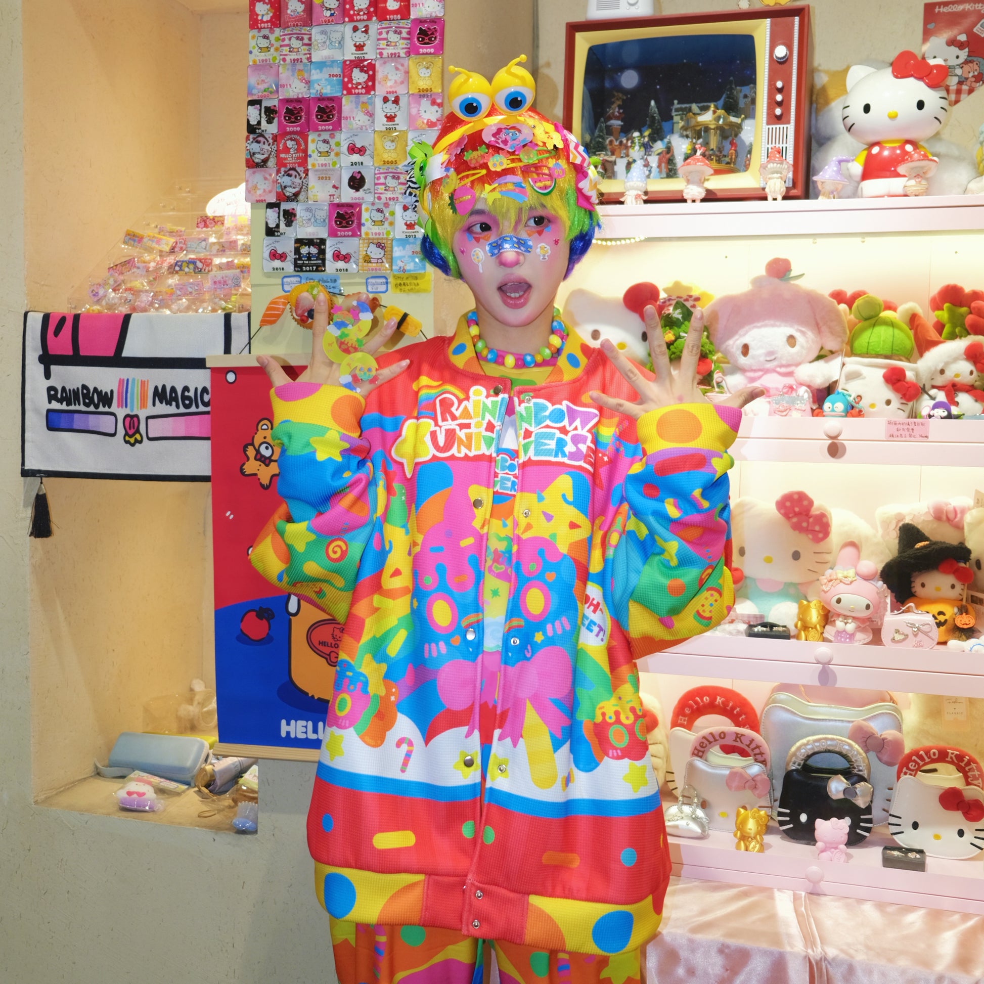 Rainbow Universe RUX - Decora Fleece Baseball Jacket jacket Rainbow Universe RUX