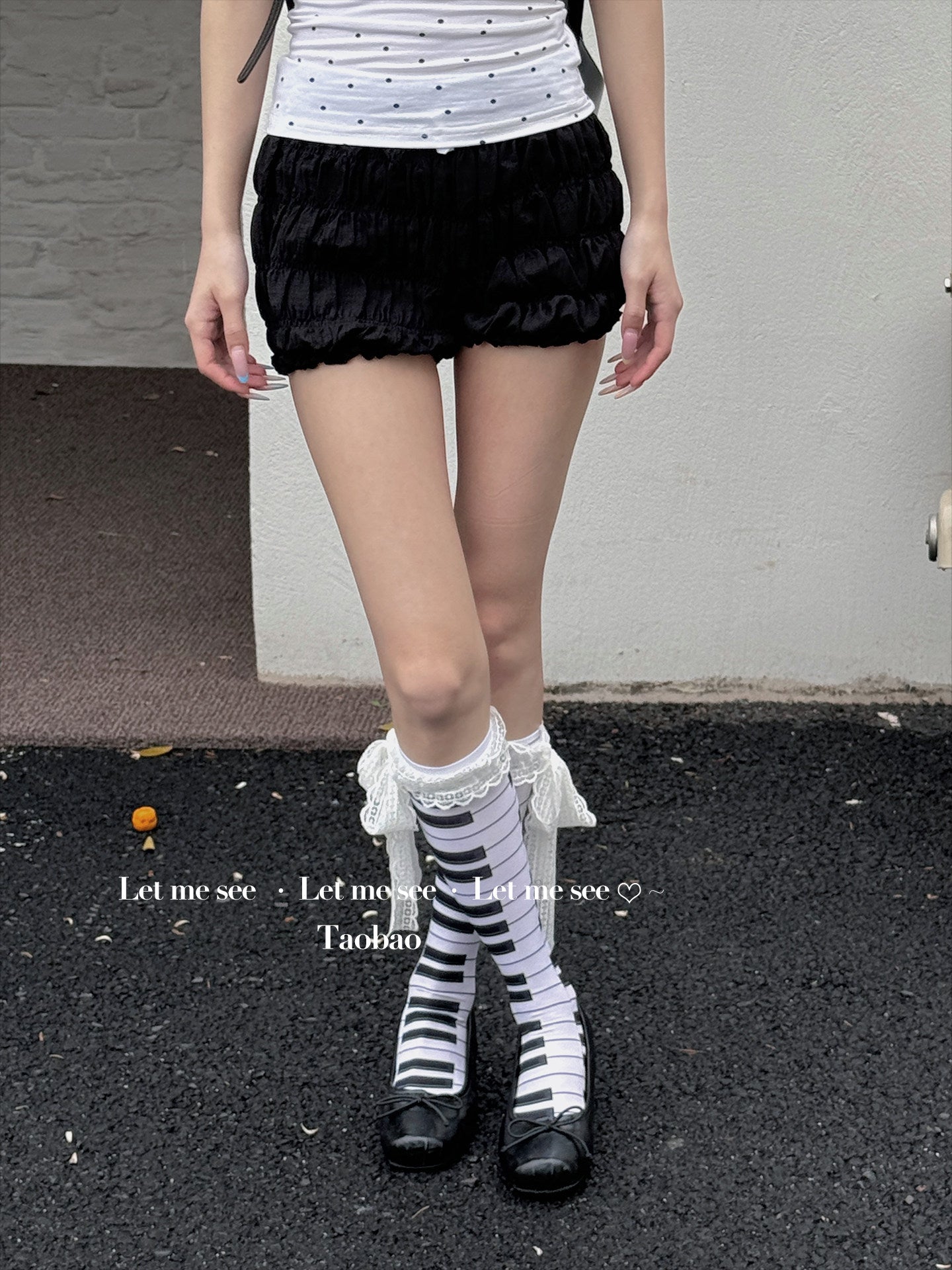 LET ME SEE - Polka Note Lace Socks socks let me see