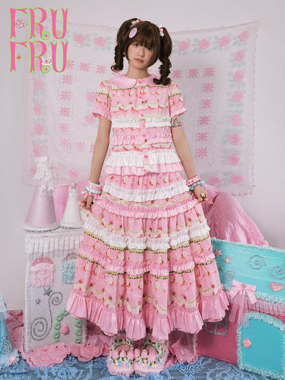 frufru - Vintage Cake Print Doll Collar Set set frufru